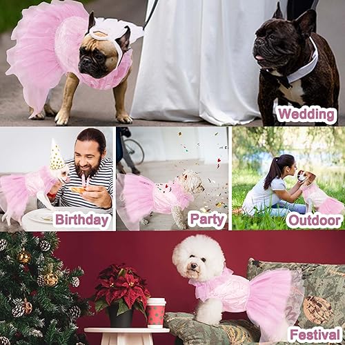 Miniatura 6 de Vestido de boda para perro, vestidos para perro pequeño hembra, vestidos de novia para perrito, vestido de cumpleaños para perro, ropa de cachorro