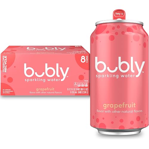 bubly Sparkling Water, Grapefruit, 12 Fl Oz Cans (8 Pack) | Zero Sugar, Zero Calories, Seltzer Water