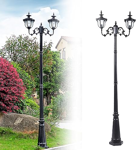 Lámpara de pie decorativa vintage, lampara jardín exterior, luz de poste alto vintage, poste de luz de patio delantero, para patio, jardín, patio