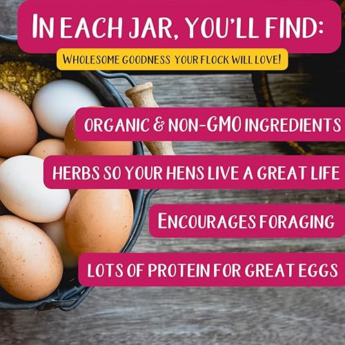 Miniatura 2 de Pampered Chicken Mama Suplemento de pollo orgánico de semillas de calabaza para patio trasero, alimento para arañazos, suministros y vitaminas de