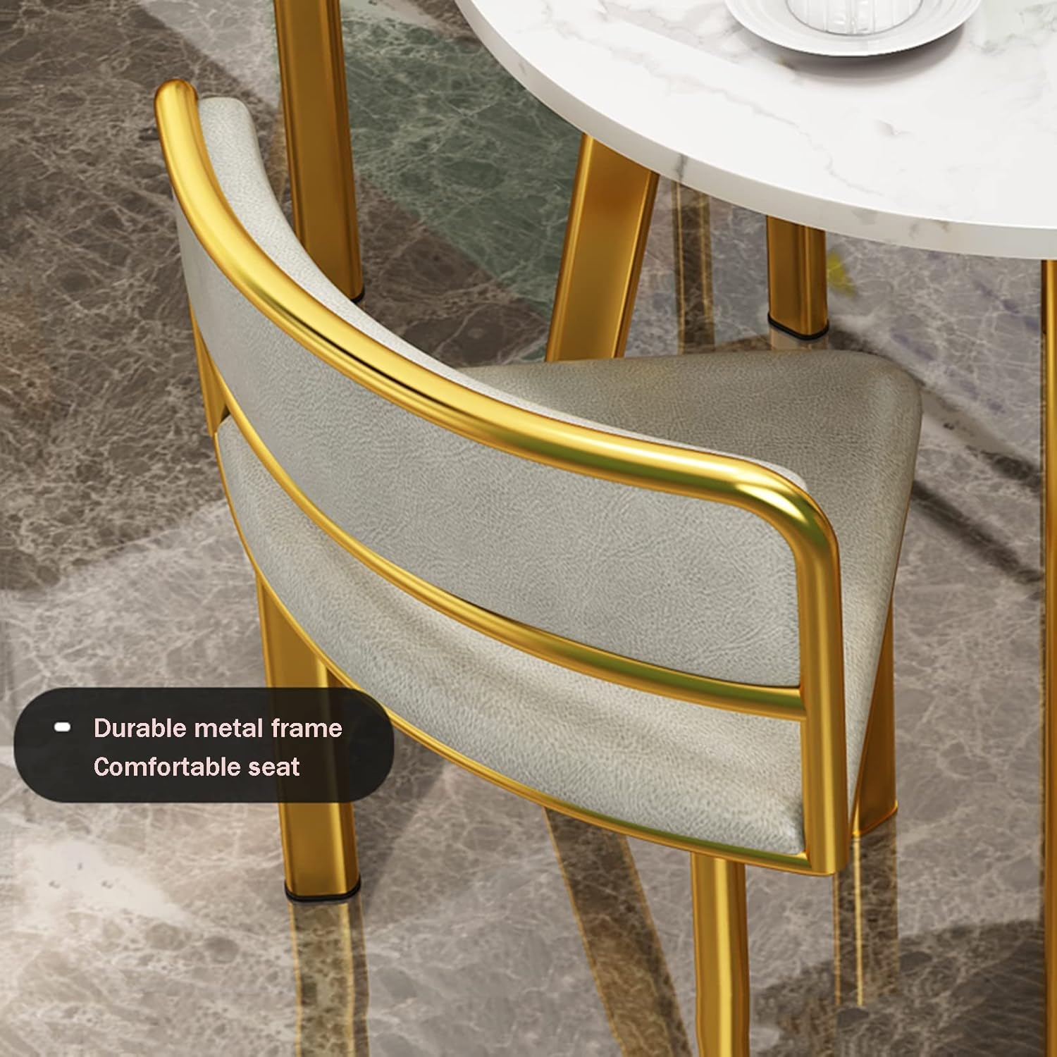 Office Table and Chair Set 80cm HORV Small Reception Dining Conference Room Tables Kitchen Coffee Sofa Seat Lounge Meeting Negotiation Hotel Leisure Balcony Apartment