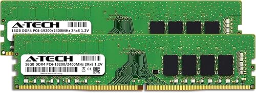 Miniatura 2 de A-Tech 32GB (2x16GB) DDR4 2400 MHz UDIMM PC4-19200 (PC4-2400T) CL17 DIMM 2Rx8 Módulos de memoria RAM de escritorio sin ECC