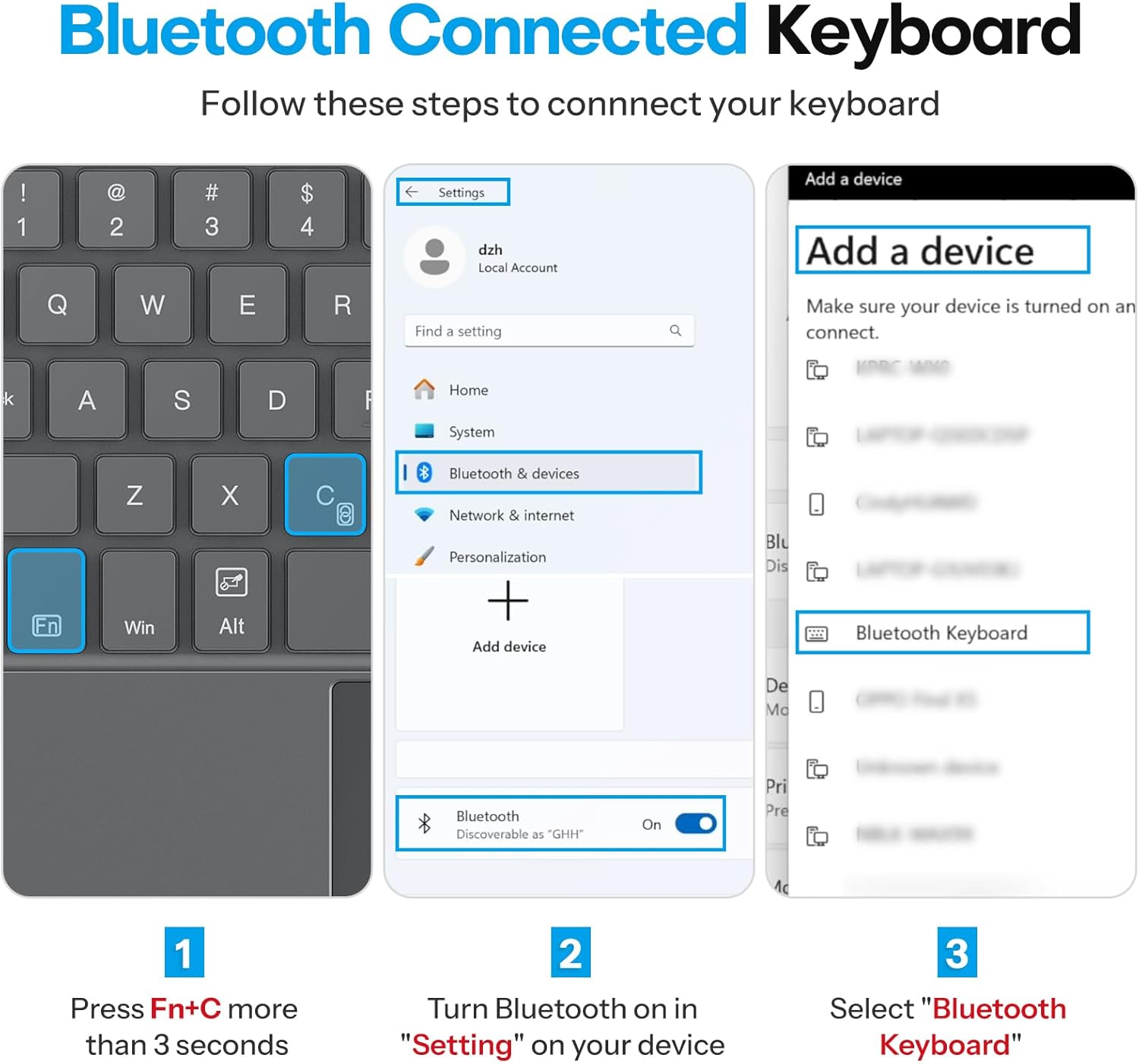 OMOTON Keyboard for Surface Go 4/3 /2/1, Bluetooth Type Cover for Surface Go, 7-Color Backlit, Ultra-Slim Wireless Keyboard with Touchpad, Built-in Rechargeable Battery