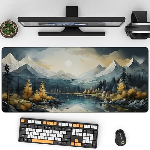 Miniatura 2 de NiHome Alfombrilla de mouse grande de 35.4 x 15.7 pulgadas, alfombrilla de mouse para juegos XL para escritorio, alfombrilla de mouse artística para