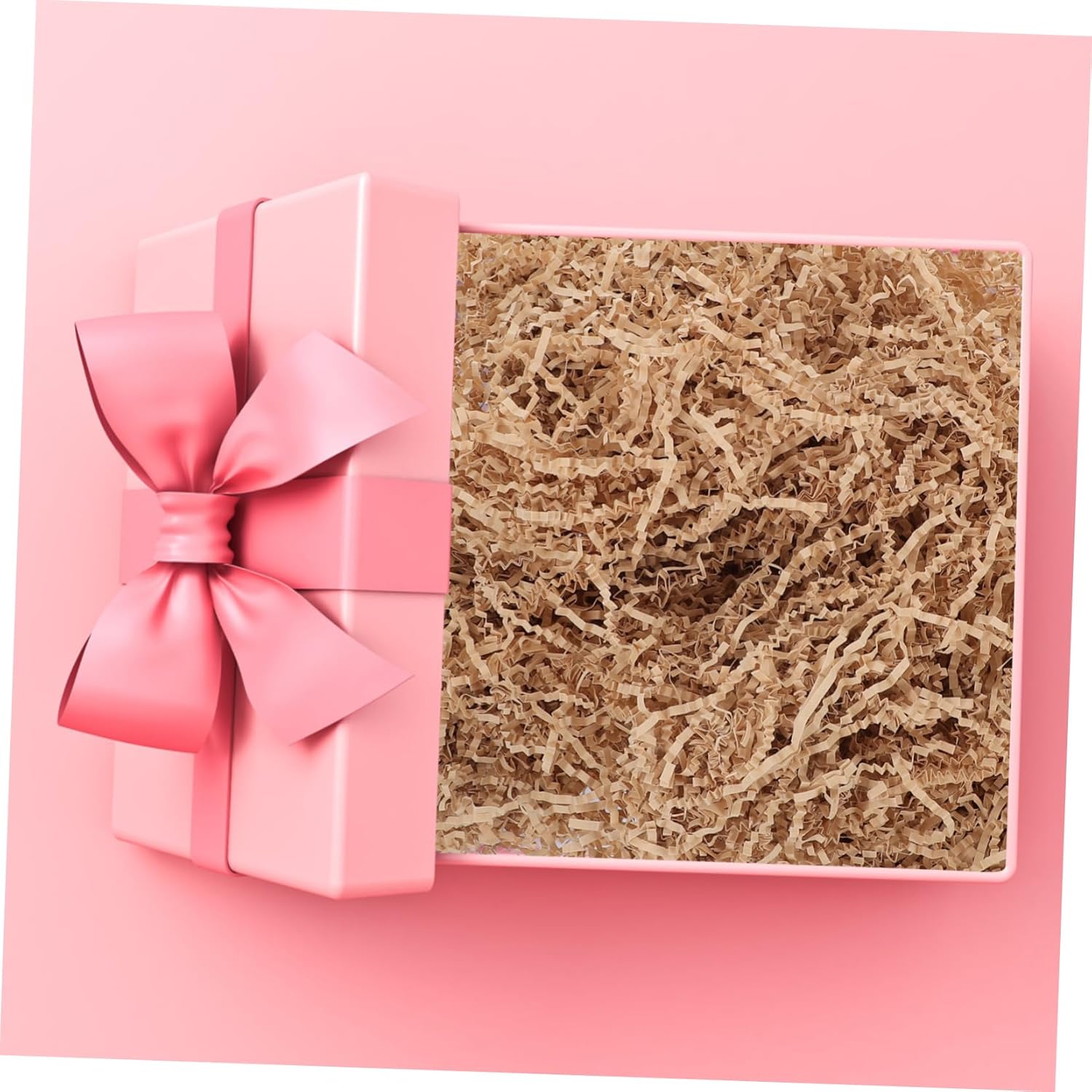 HAPINARY 1kg Crinkle Cut Paper Shred Fillers for Present Wrapping and Basket Decoration Natural Raffia Paper Elegant Wavy Design for Christmas and Birthday Gifts