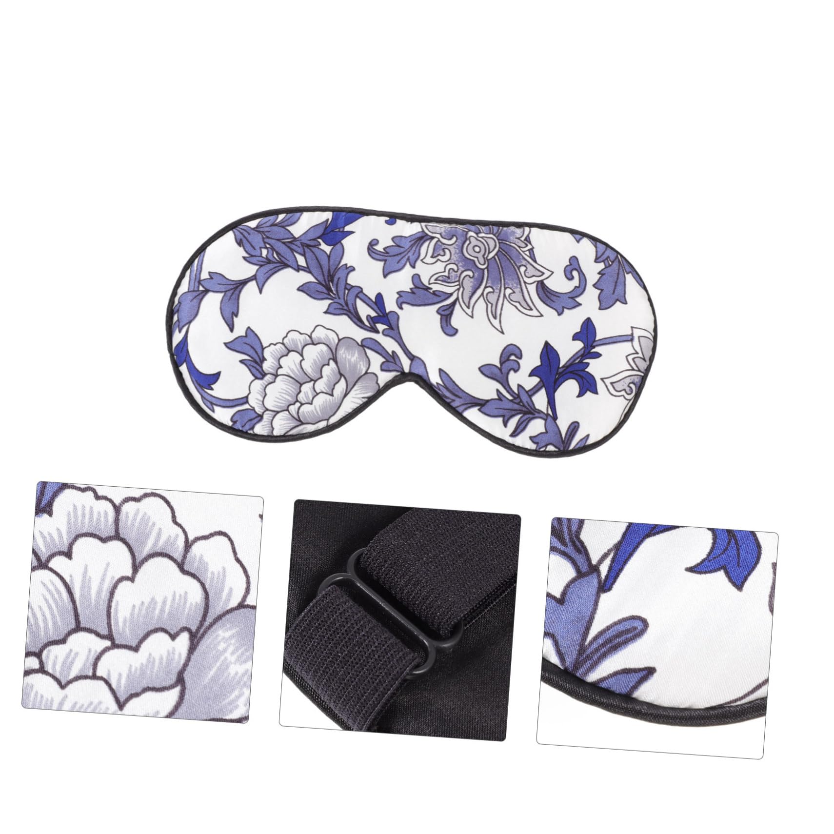 Baluue 4stücke Angenehme Schlafmaske Natürlicher Druckdesign Für Entspannenden Schlaf Lichtblockierend Für Und Meditation Unisex Blau