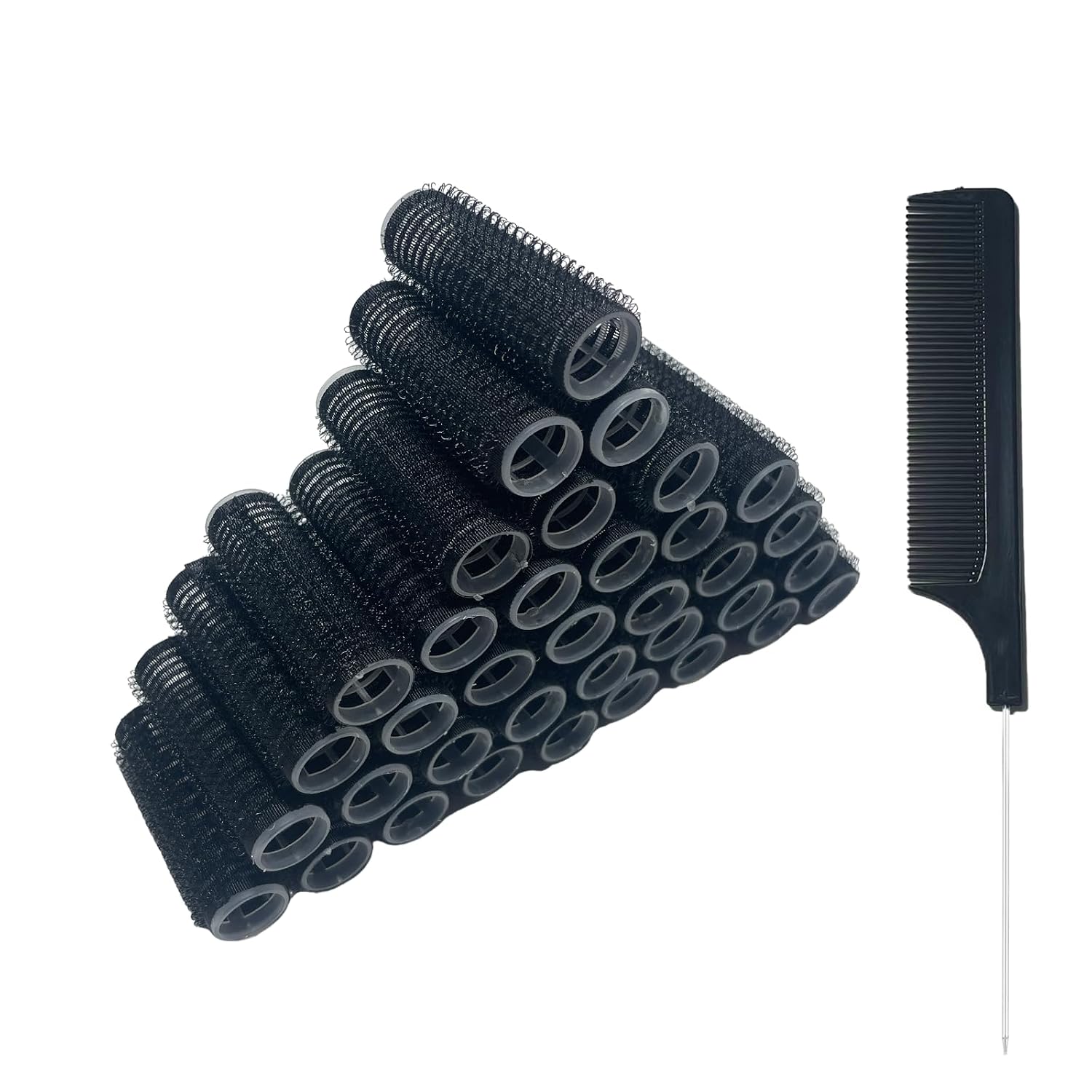 18PCS Self Grip Small Hair Curlers Heatless Roller Hair Curlers Pro Salon Hairdressing Curler DIY Curly Hairstyle Hair Rollers Tools Rat Tail Comb for Women Medium Short Hair(0.8 x 2.4 Inch)