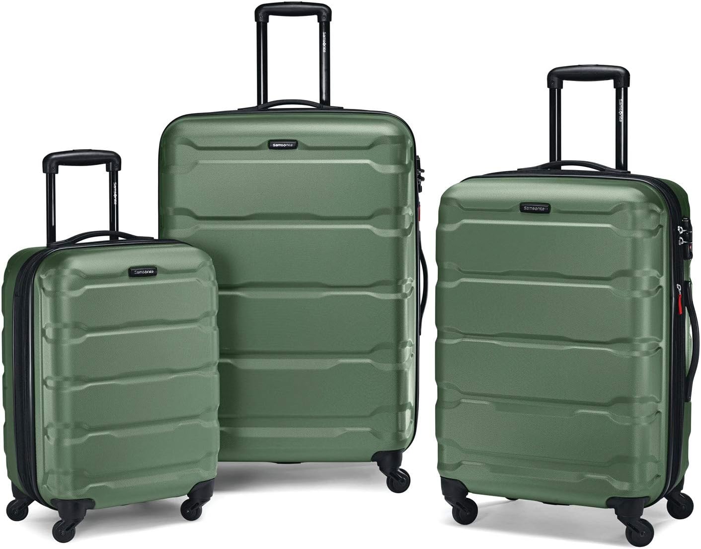 Omni PC Hardside Expandable Luggage with Spinner Wheels, 3-Piece Set (20/24/28), Army Green
