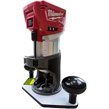Woodhaven 8371 Trim/Compact/Palm Router Baseplate w/ 2" Bit Hole for Milwaukee M18 Fuel compact routers, Durable Solid White Phenolic, w/Hardware Made in the USA