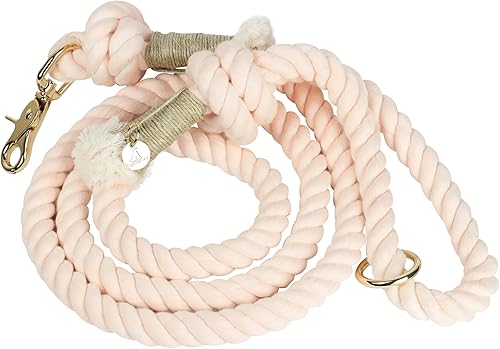 Correa de cuerda de algodón orgánico de alta calidad para perros medianos y grandes, elegante trenzada y duradera, perfecta para razas