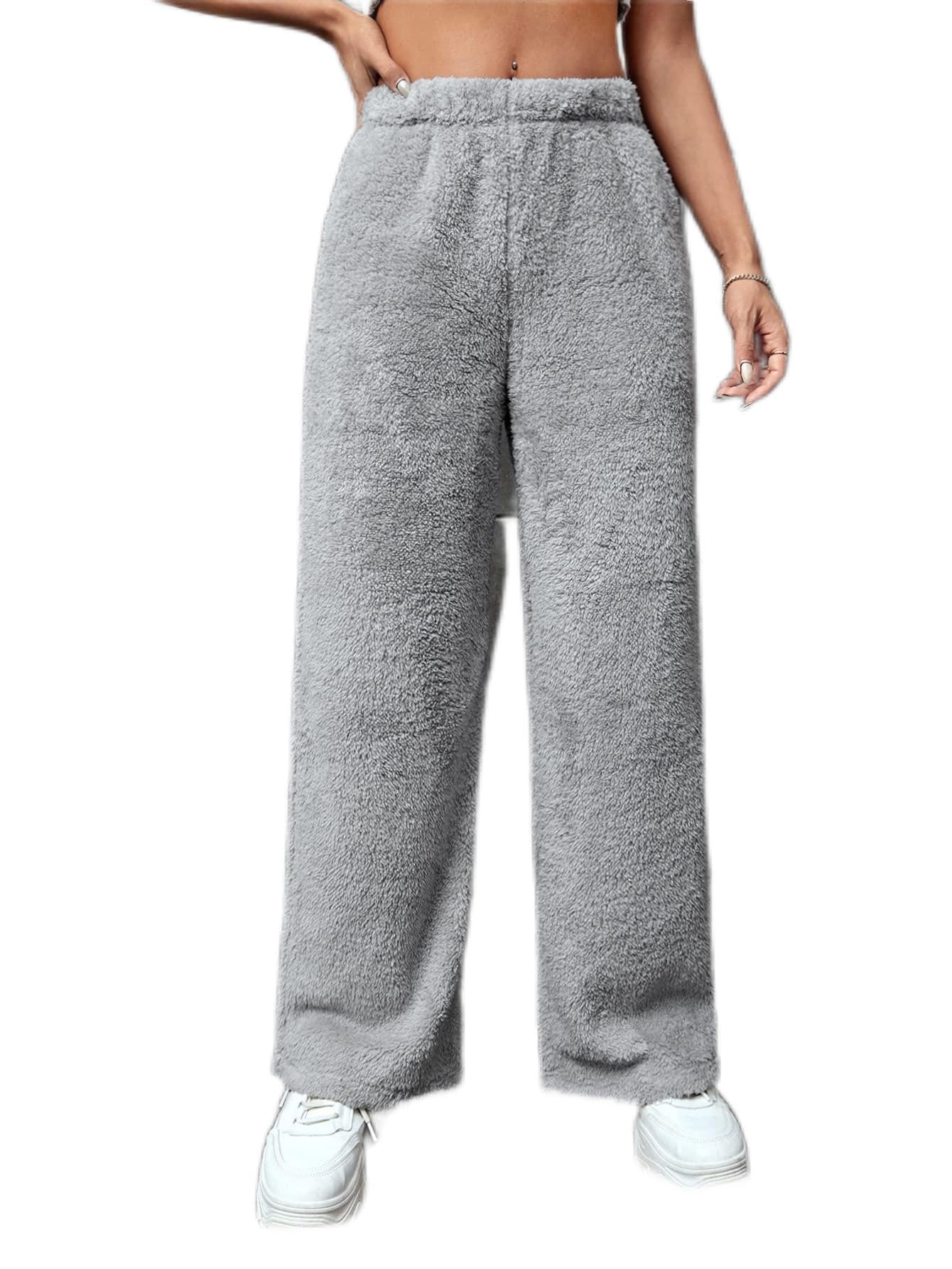 Womens Pants High Waist Teddy Wide Leg Pants Pant for Women