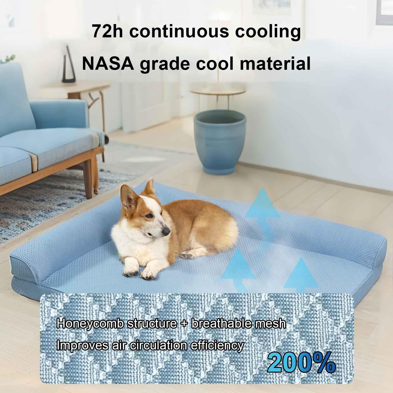 Manta Fria para Perro, Cama Perro Fria, Almohadilla Cama Refrescante para Perros, Cama Perro Verano con Espuma De Caja De Huevos, Fácil De Limpiar,Rosado,M
