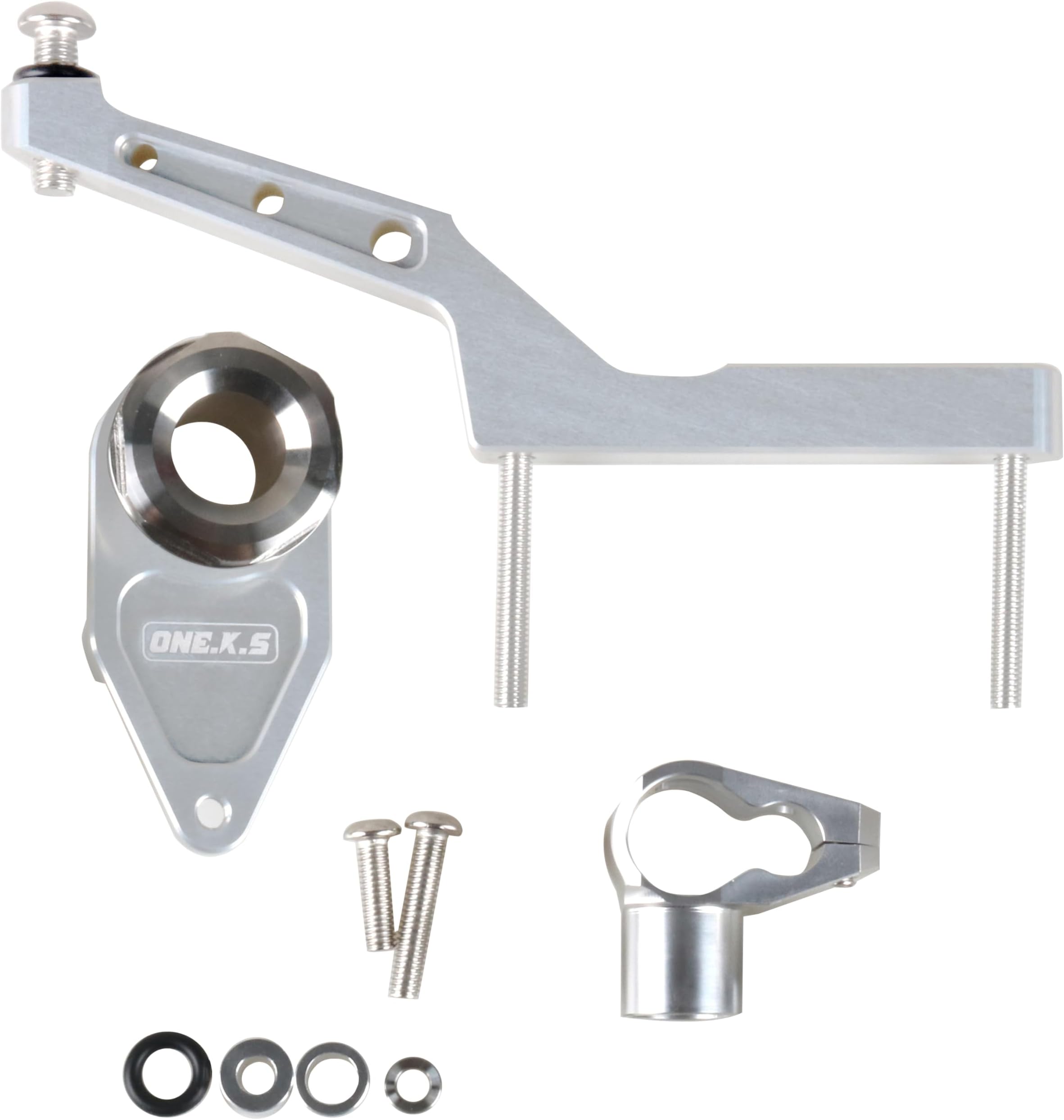 Motorcycle CNC Stabilizer Damper Complete Steering Mounting Bracket For KAWASAKI Ninja ZX-6R ZX6R ZX636R 2023-2024-2025 (A-Bracket, Silvery)