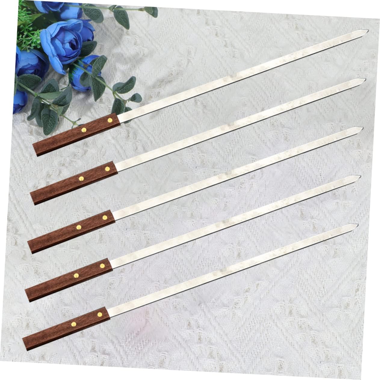 5pcs Bbq Skewers Stainless Steel Bbq Stick for Appetizers Grill Accessories