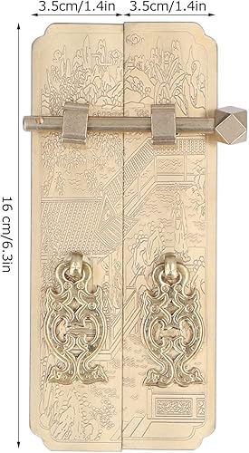 Miniatura 2 de Placa frontal retro del gabinete chino latón paisaje patrón decorativo para armarios