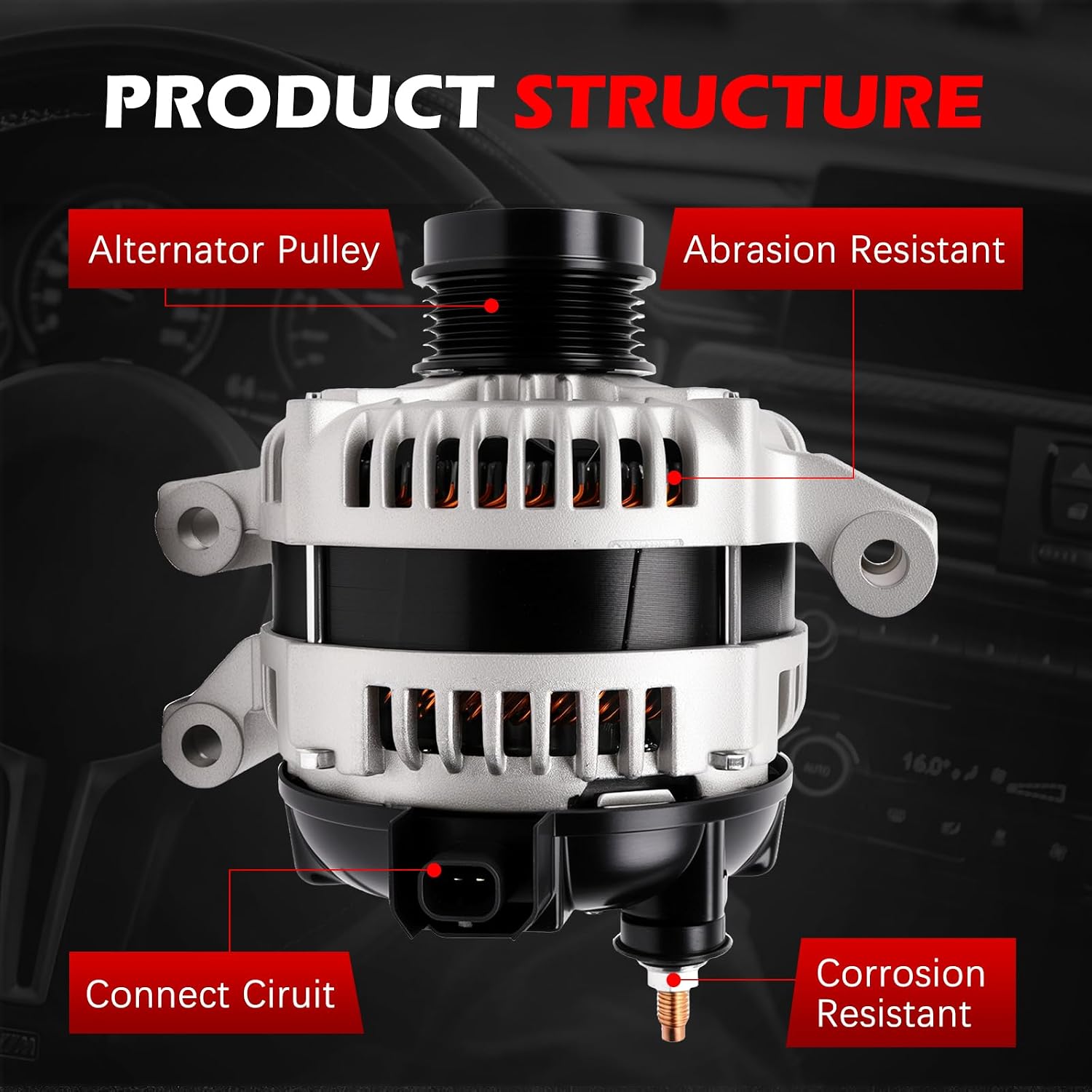 Alternator 11682 New 150Amp 12V for Regal 14-17 & Regal TourX 18-20 & Regal Sportback 2018-2019, ATS 2013-2019, Malibu 2013-2019, Automotive Alternator OE 11682N 1042101960
