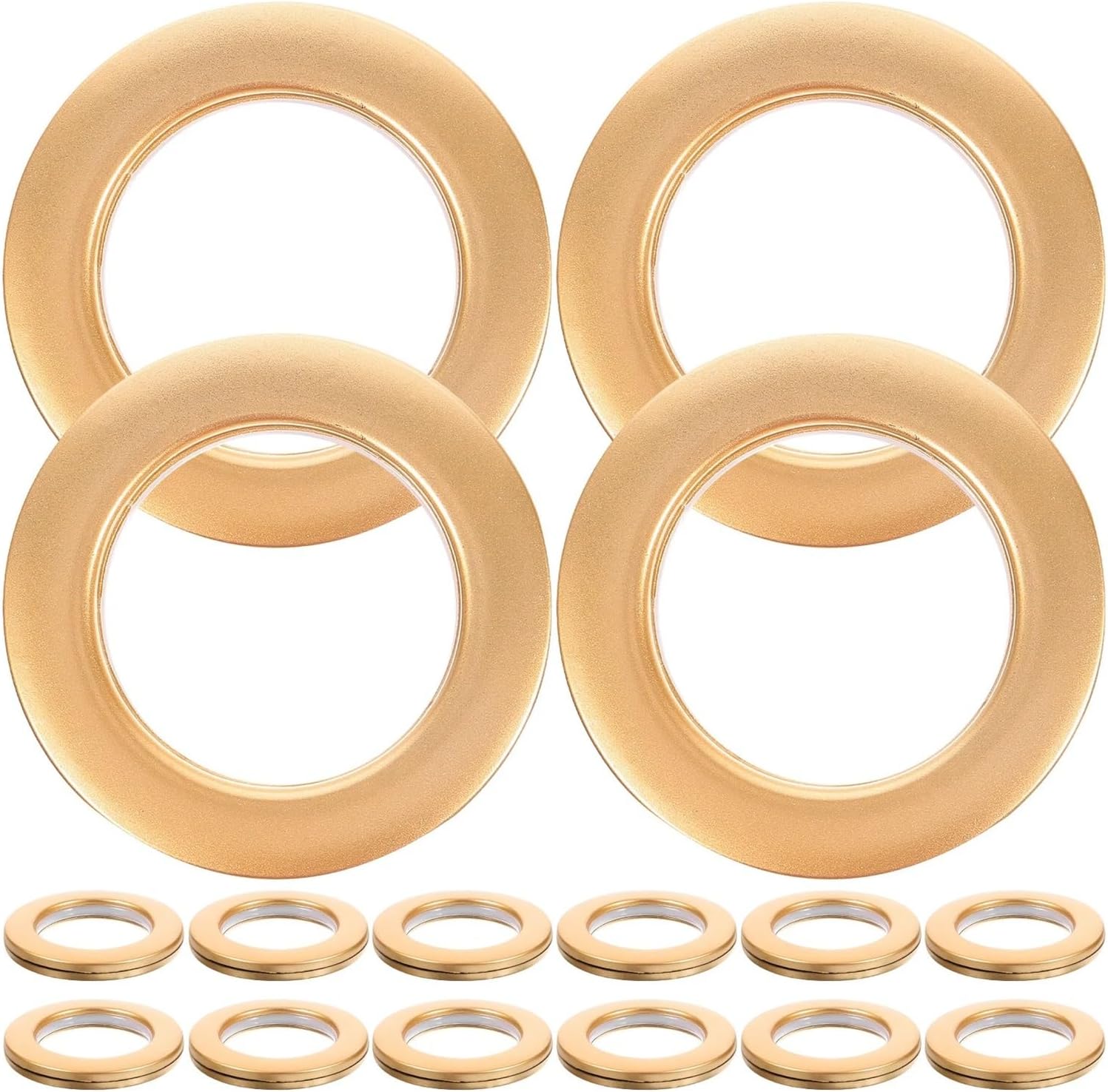 Curtain Rings for Drapes 80Pcs Roman Curtain Accessories Plastic Rings Smooth Slide Low Noise Modern Home Decor Matte Golden
