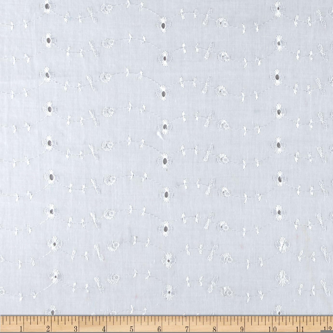 Richland Textiles 0287894 Eyelet Allover White Fabric by The Yard