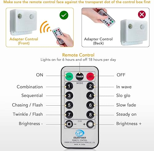 Miniatura 5 de Guirnalda de 400 luces LED en racimo  24.61 pies de luz blanca cálida para exteriores, luces impermeables para exteriores, tira de luces para