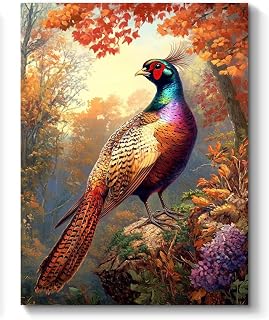 Pheasant Paint by Numbers Kit for Adults, 16"x20" Canvas Painting Kit for Beginners, Modern Aesthetic DIY Paint by Number on Canvas for Home Wall Decor 810