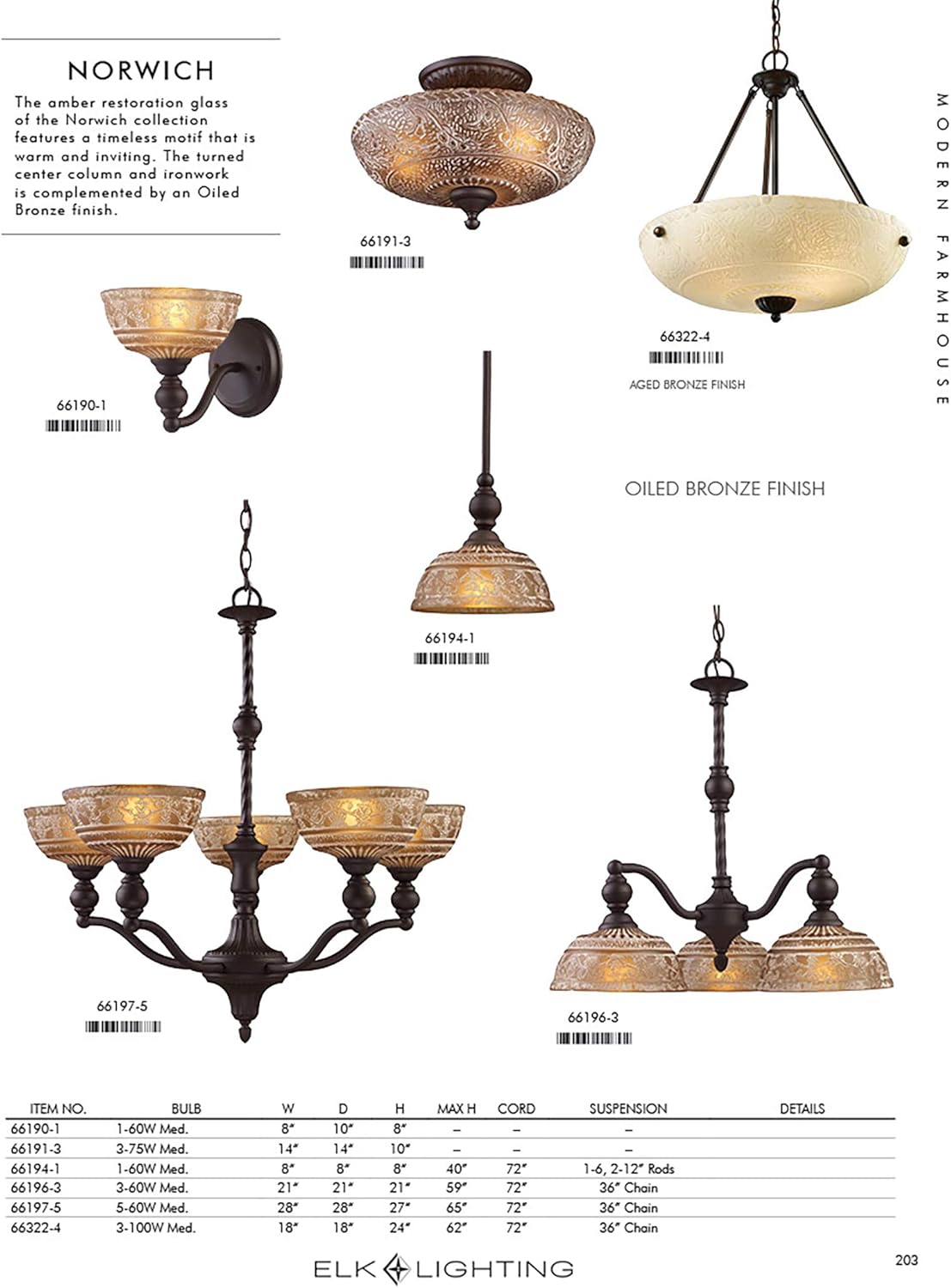 Elk 66194-1 Norwich 1-Light Pendant, 7-1/2-Inch, Oiled Bronze