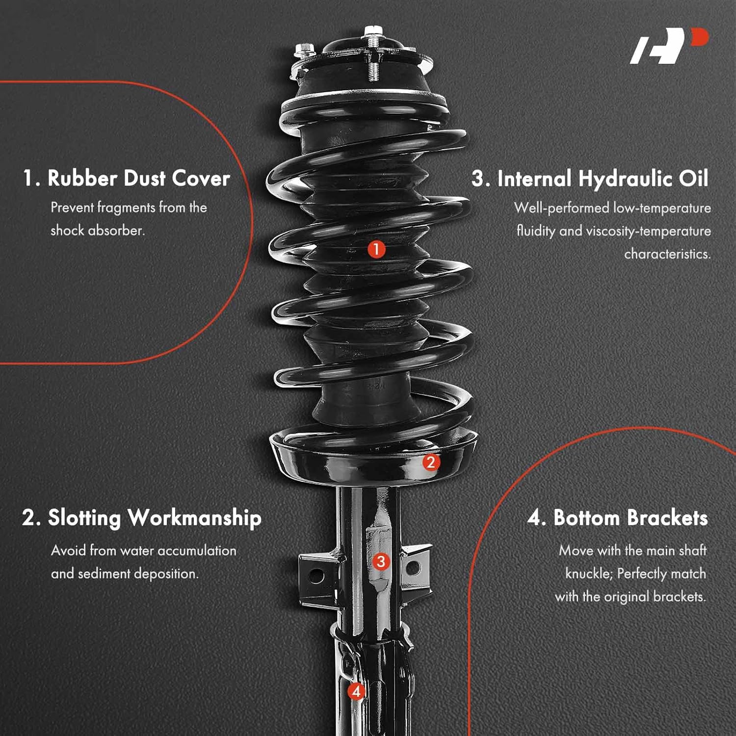 A-Premium Front Struts Compatible with Saab 9-5 2002-2009, w/Sport Susp - 2x Replacement Suspension Complete Strut Assembly Shock with Coil Spring