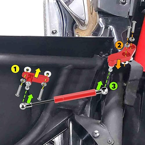 Vista 14 de WeiSen Juego de 4 abridores de puerta X3, amortiguadores de puerta trasera delantera compatibles con Can Am Maverick X3 y Maverick X3 Max 2017-2025
