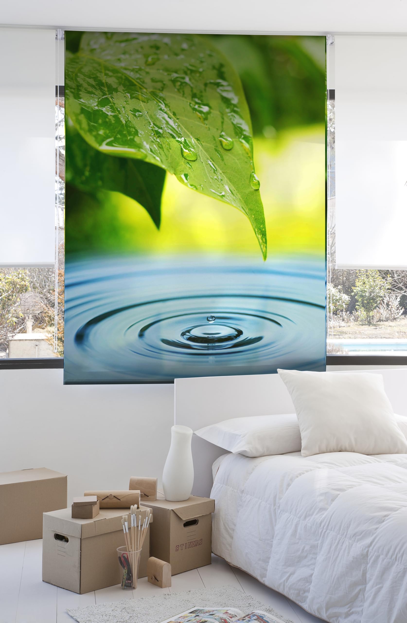 Estoralis | Zen | Estor Enrollable Diseño Moderno | Translúcido Estampado Digital | Modelo Z-114 | 130 x 180 cm (Ancho/Alto) Tamaño Tela 127 x 175 cm | Estores para Ventanas y Puertas