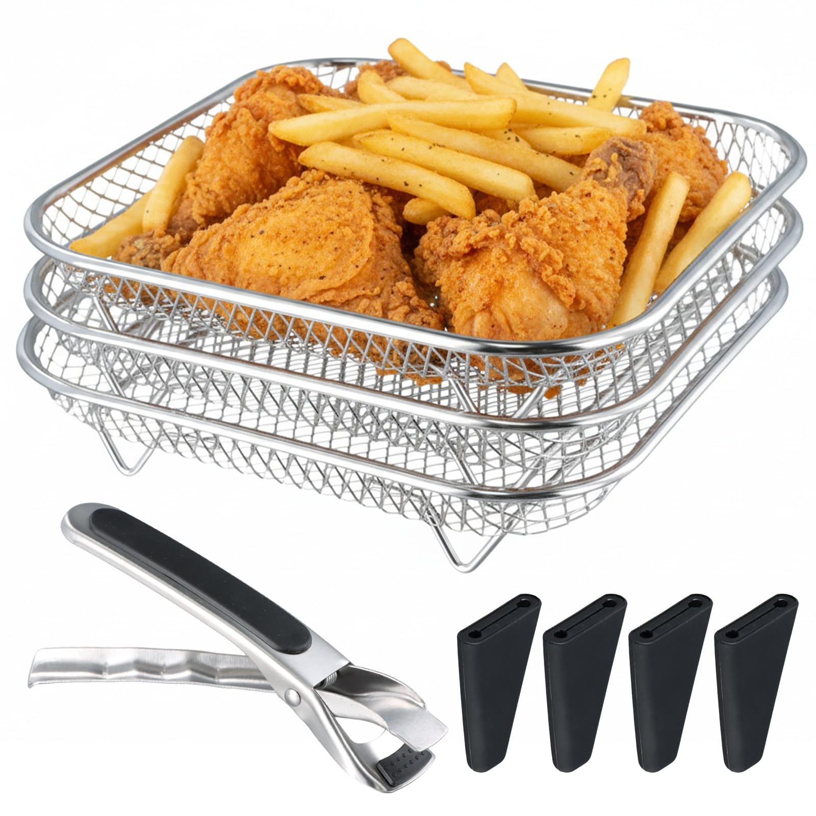 Grille air fryer empilable carrée pour augmenter la capacité de votre Ninja 6.2L