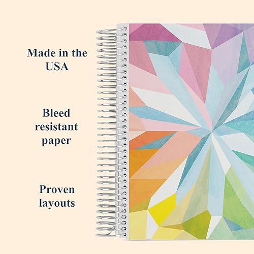 Miniatura 4 de Erin Condren Cuaderno de rayas universitarias encuadernado en espiral de 7 x 9 pulgadas, caleidoscopio colorido, cuaderno de 160 páginas para tomar