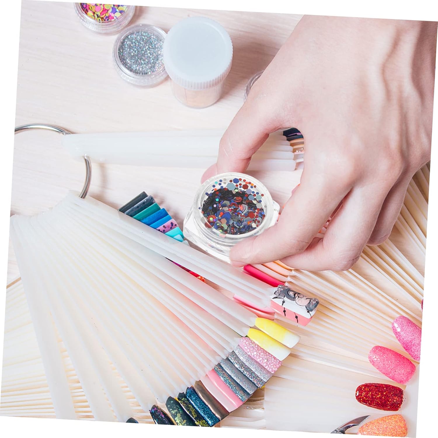 SAFIGLE Sparkly Nail Flakes Nail Foil Stickers Sequins Stickers DIY Art Decor Glitter