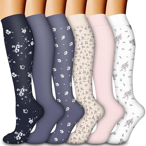 Copper Compression Socks for Women & Men (6 pairs) - Best Support for Nurses, Running, Hiking, Recovery