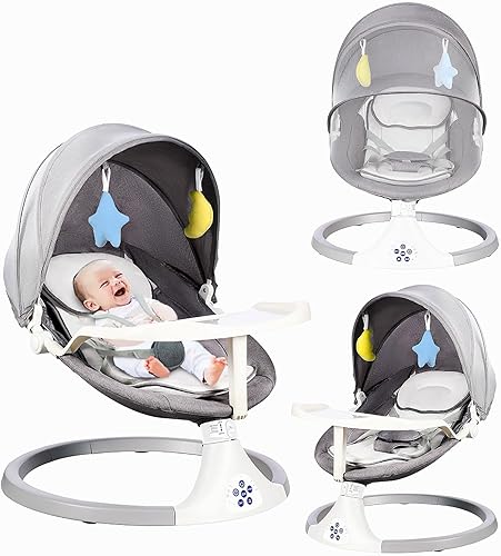 Miniatura 1 de DFENGDF Mecedora mecedora portátil para bebés para niños recién nacidos, niñas, silla eléctrica para bebés con control remoto, altavoz de música