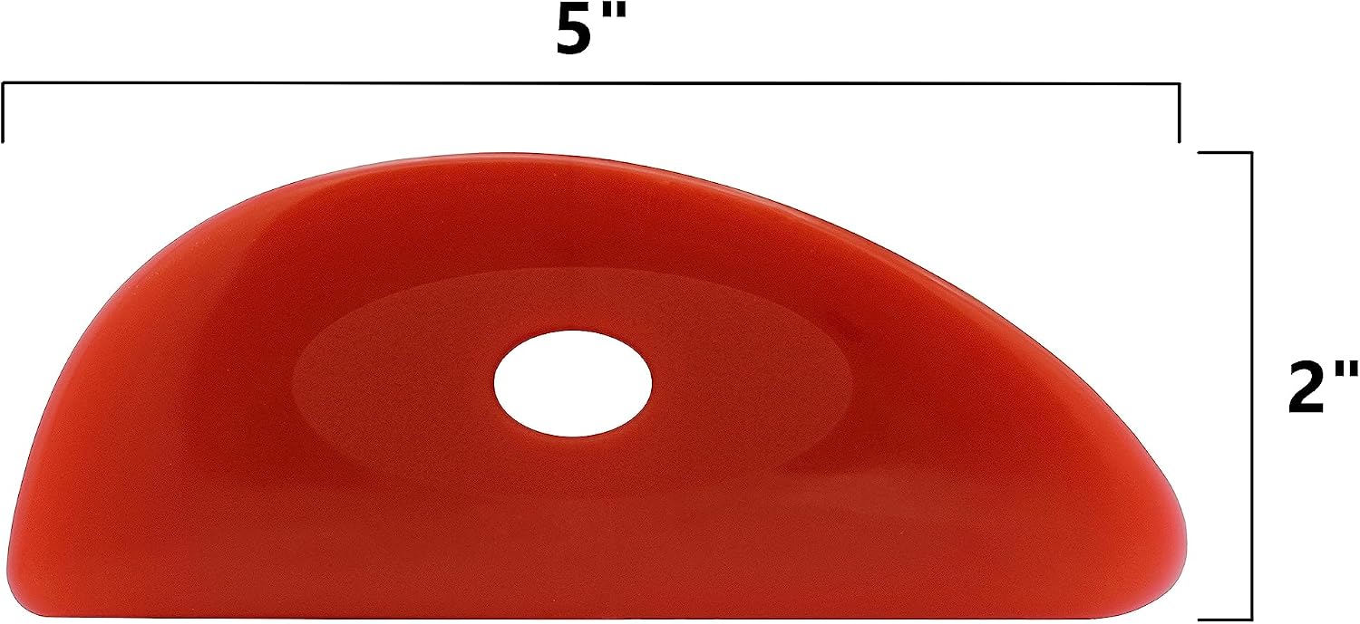 Creative Hobbies Pack of 6 Red Soft Silicone Pottery Ribs (Shapes 0-5) | Ultimate Ceramic Sculpting Tools Set for Smooth Finishing and Removing Finger Marks