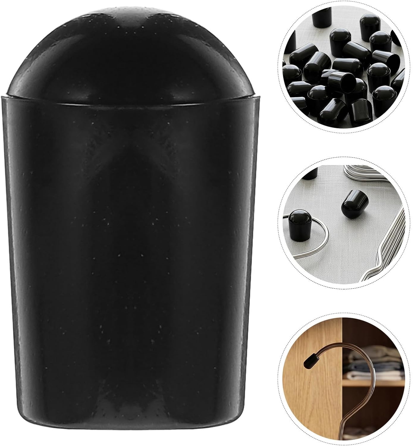 SHINEOFI 100pcs Black PVC Wire Clothes Hanger End Caps, Non-Slip Protective Sleeve Covers 4.5mm Inner Diameter, Easy Installation, for Home and Store Closet Organization