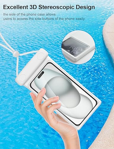 Miniatura 2 de wellhouse Bolsa impermeable para teléfono, funda impermeable para iPhone 16 15 14 13 Pro Max XS Samsung, IPX8 3D bolsa seca para teléfono celular