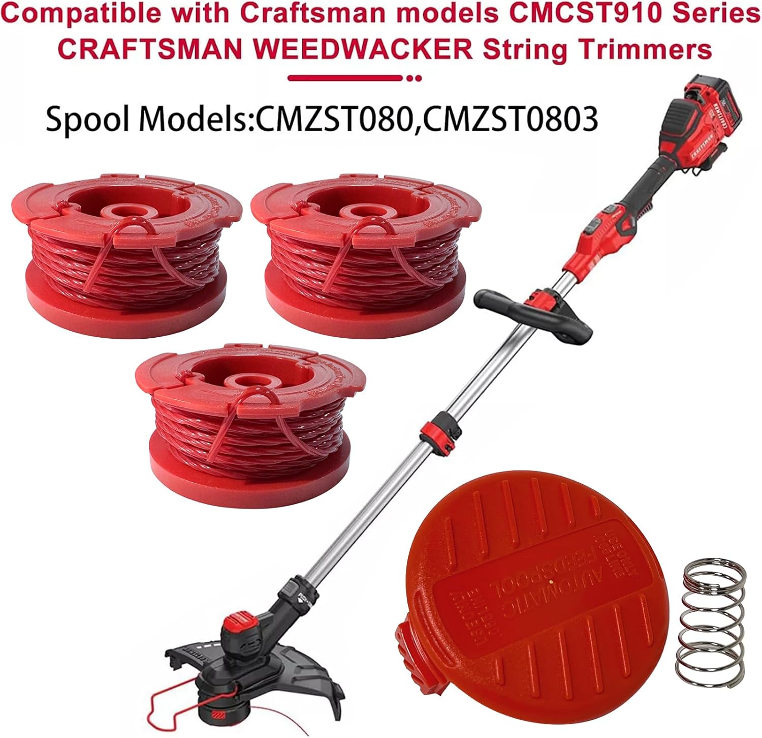 CMZST080 CMZST0803 CMCST915C1 string trimmer Spool + Cap view 2