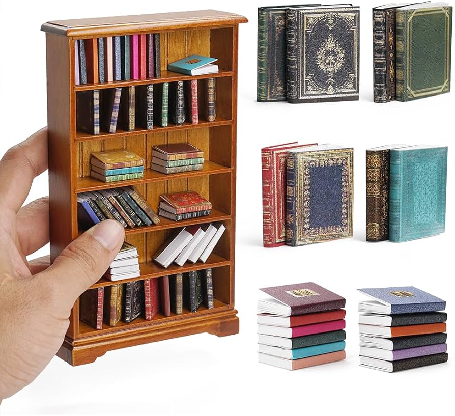 Amazon | Odoria ドールハウス 本棚 レトロ ミニチュア: 73点セット 1