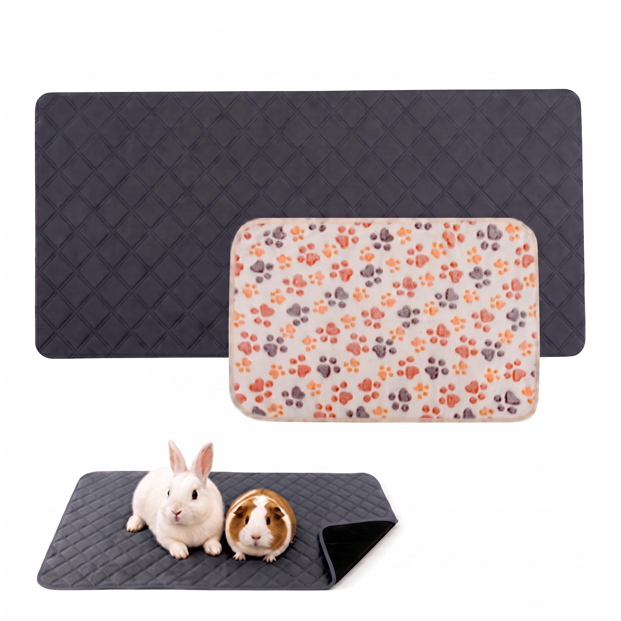 LUFTPETS Guinea Pig Cage Liners 2 Pcs, Washable Midwest Pad &amp; Fleece Mat