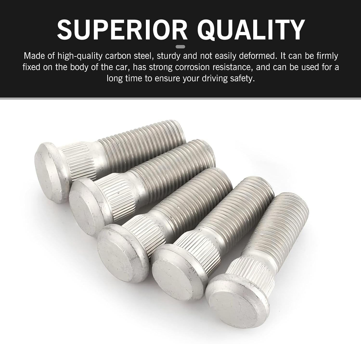 5PCS M12x1.5 Wheel Lug Bolts, 49mm Long Steel Lug Bolts, Car Wheel Studs Accessories, Compatible with Toyota Avalon Camry Corolla Prius RAV4 Sienna Pickup Lexus, OEM#610-266 90942-02049
