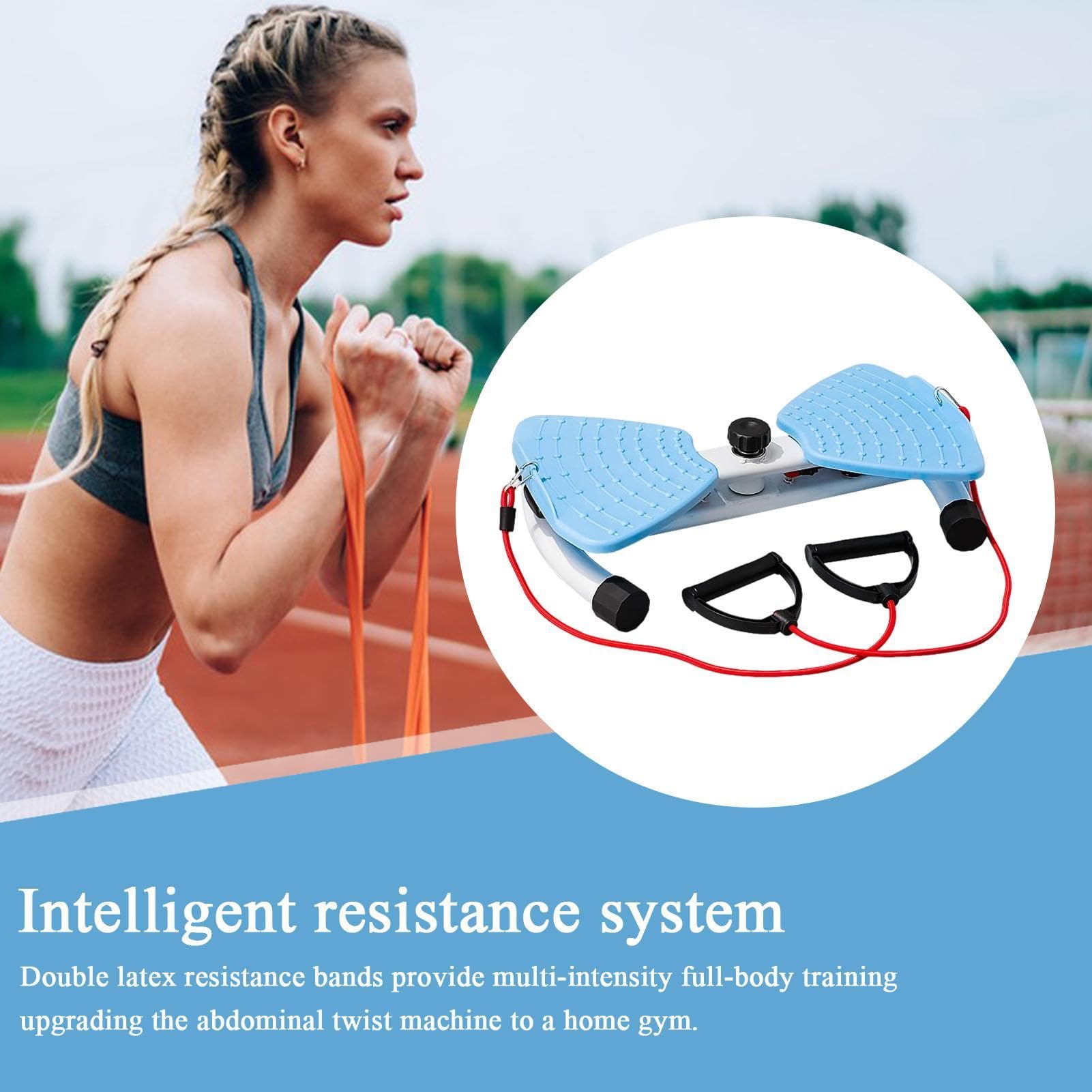 Pedana Twist Addominale Attrezzo di Allenamento Core con Fasce Elastiche | Tavola Twist per Allenamento Addominale Adatto A Adulti Casa Appartamento Palestra Fitness E Modellamento Del Corpo