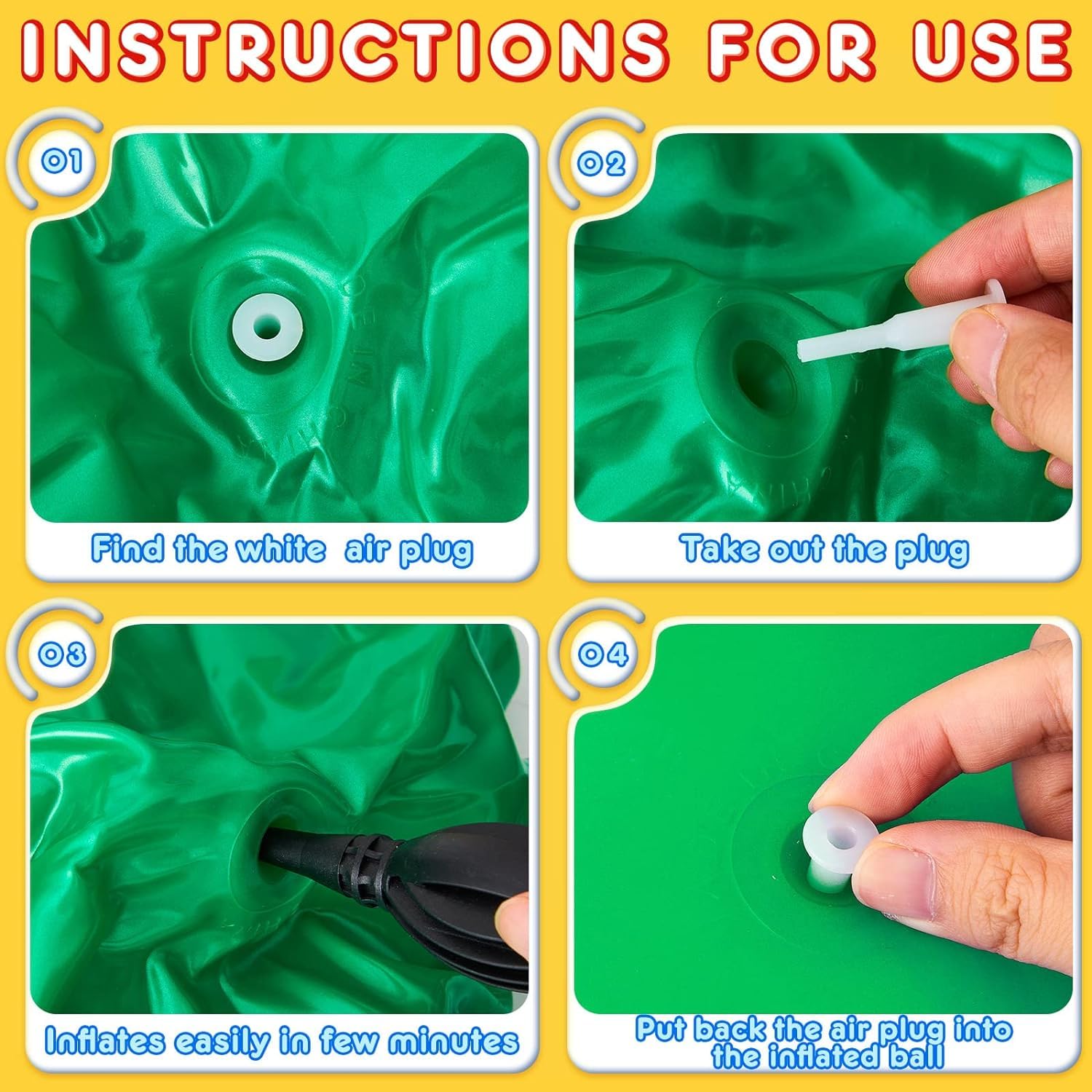 Ballon Sauteur pour Enfants Gonflable Balle Trémie Rebondissante Vert
