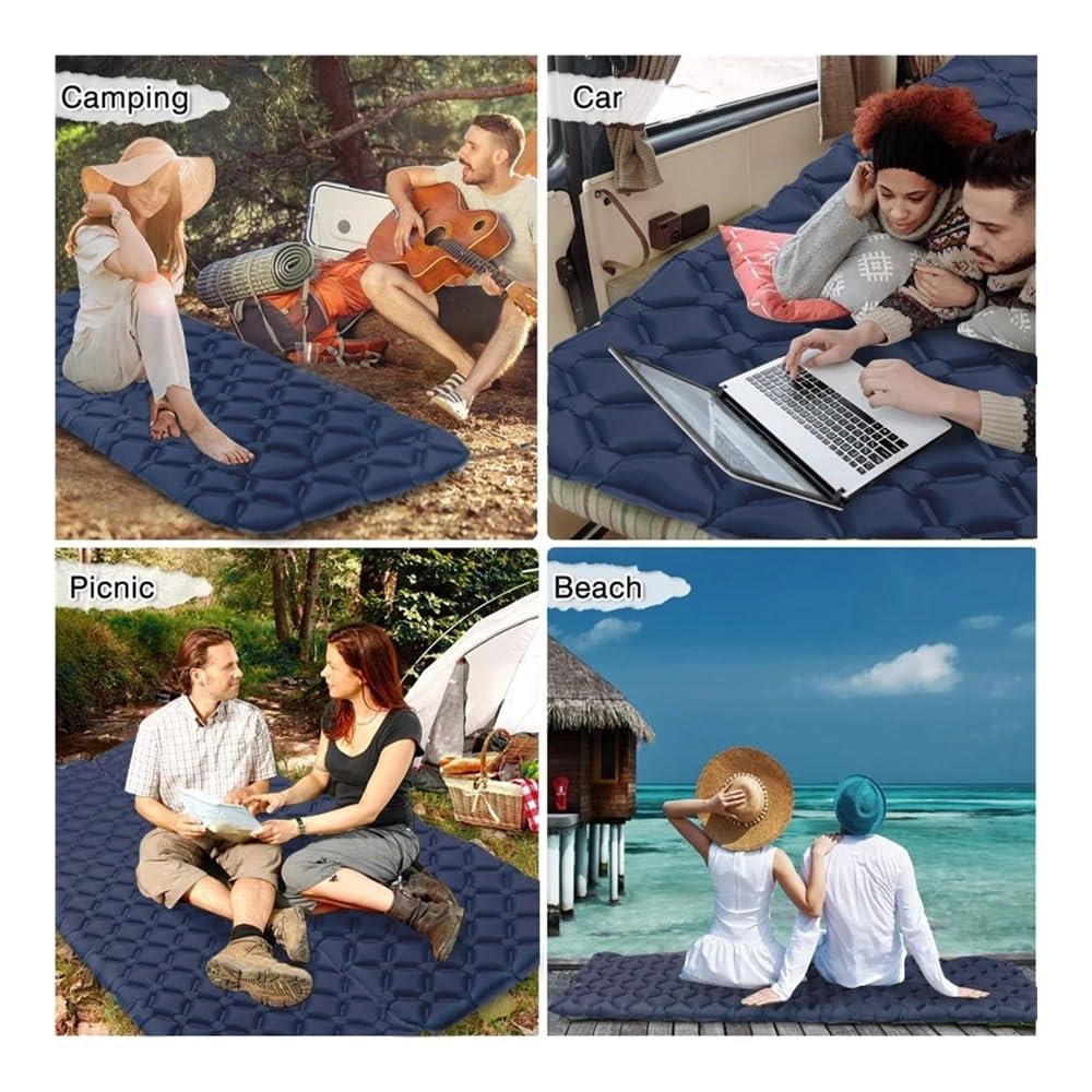 Camping-Isomatte, ultraleicht, aufblasbare Matratze, tragbar, Outdoor-Luftkissen, Schlafmatte für Reisen, Wandern (Königsblau)