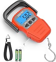 Vista 8 de HEETA Báscula de peso de pescado con pantalla LCD retroiluminada, hasta 110 libras/50 kg, báscula digital portátil para colgar peces con gancho