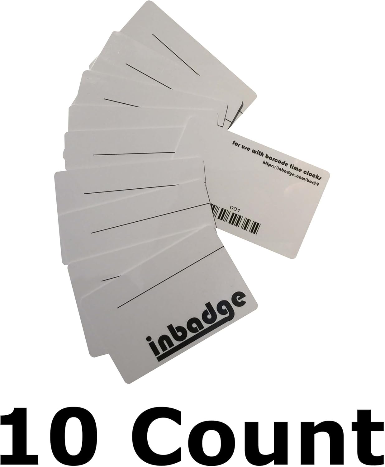 inbadge MultiVendor Time Clock Badges [Barcode] Range