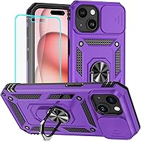 Vista 11 de HNHYGETE Funda para iPhone 13 con protector de pantalla HD: [grado militar de 20 pies probada en caídas] Funda protectora a prueba de golpes