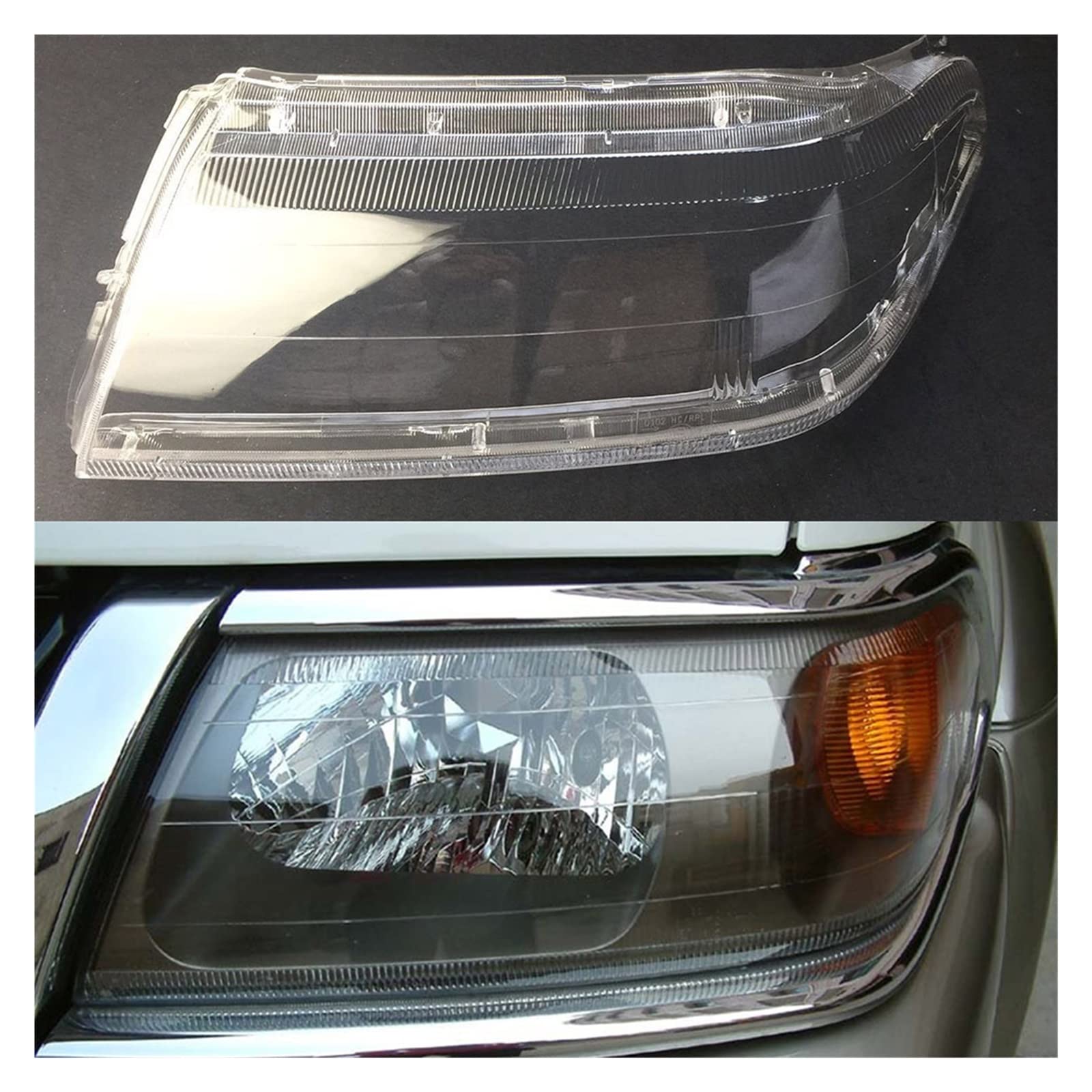 Lente de faro Compatible con Mitsubishi Sport Pajero Race, cubierta de faro de repuesto, luz delantera de coche, carcasa de coche, pantalla transparente(Right)