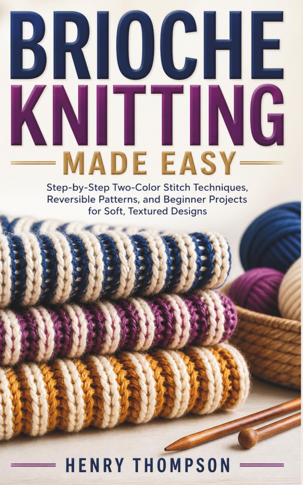 BRIOCHE KNITTING MADE EASY: Step-by-Step Two-Color Stitch Techniques, Reversible Patterns, and Beginner Projects for Soft, Textured Designs