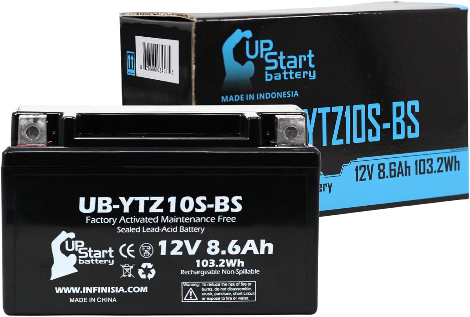Replacement for for 2005 Honda CBR600F4i, 600RR 600CC Factory Activated, Maintenance Free, Motorcycle Battery - 12V, 8.6Ah, UB-YTZ10S-BS