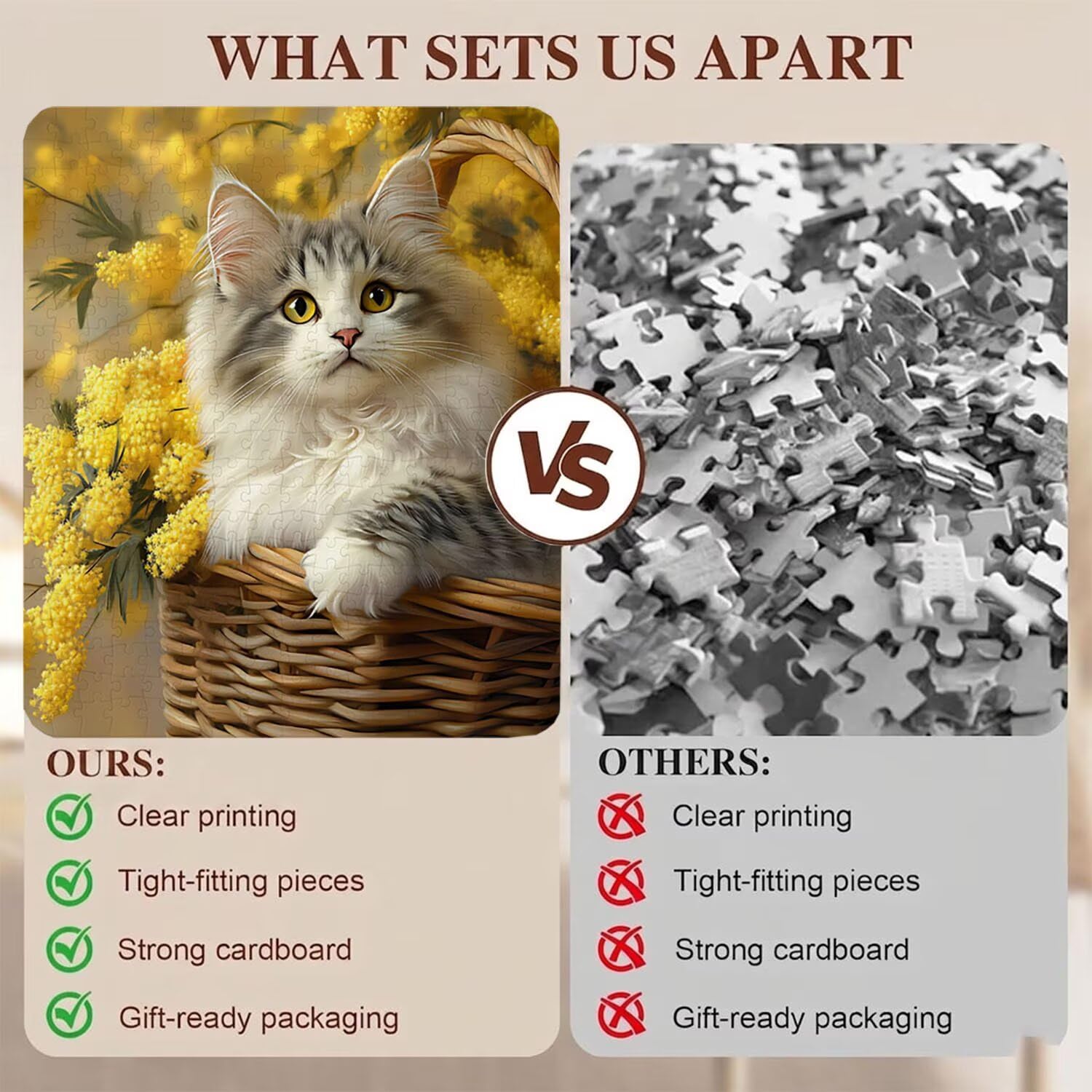 gatto fiore giallo Puzzle 5000 Pezzi per Adulti, Puzzle in Legno - Collezione Classica con Poster Incluso - Sfida di Concentrazione e Passatempo Antistress, Gioco per Famiglia, 156 x 105 cm f0-684